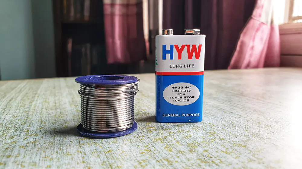 Soldering Wire and 9V Battery Soldering Wire and 9V Battery
